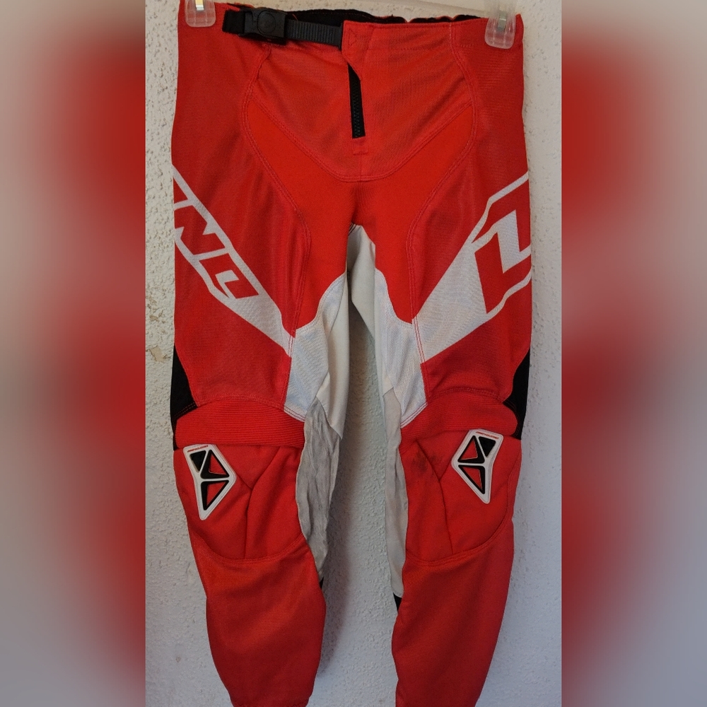 One Industries Carbon Motocross Racing Pants sz 30 Red/Wht/Blk